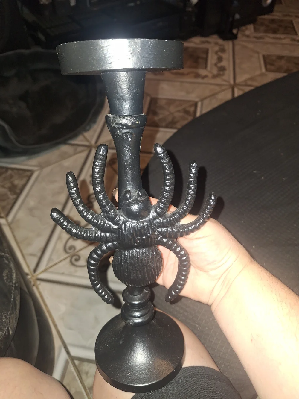 Black Spider Decorative Candle Holder - Home Accents